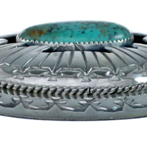 Navajo Turquoise Belt Buckle Sterling Silver Native American