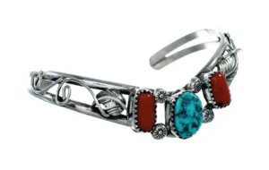 Navajo Turquoise And Coral Ste