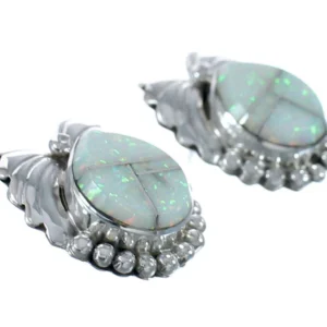 Native American Opal Sterling Silver Post Earrings
