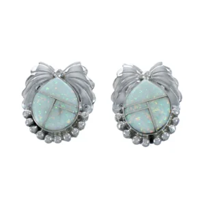 Native American Opal Sterling Silver Post Earrings