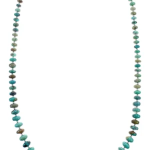 Sterling Silver And Turquoise Graduated Rondelle Bead Native American Necklace