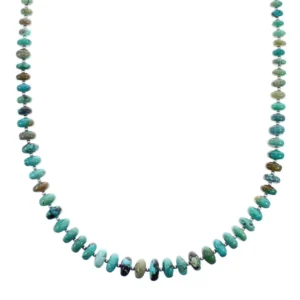 Sterling Silver And Turquoise Graduated Rondelle Bead Native American Necklace