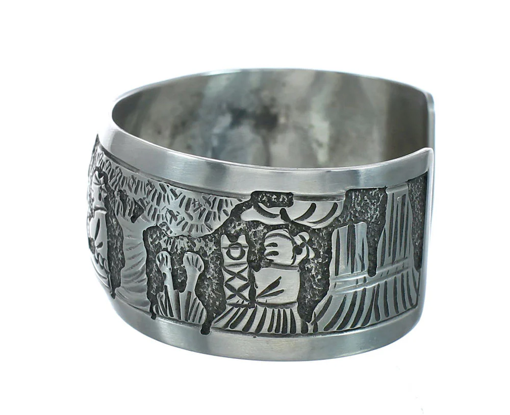 Sterling Silver Storyteller Native American Cuff Bracelet - Image 3