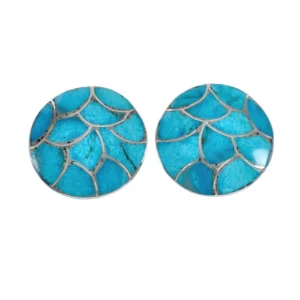 Native American Zuni Turquoise Sterling Silver Post Stud Earrings