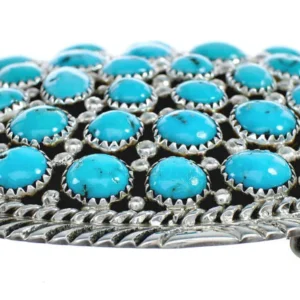 Navajo Authentic Turquoise Genuine Sterling Silver Belt Buckle
