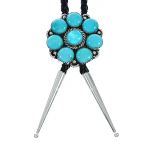 Navajo Bolo Tie Turquoise Sterling Silver Native American