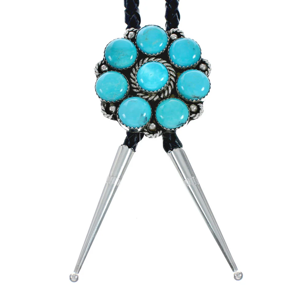 Navajo Bolo Tie Turquoise Sterl