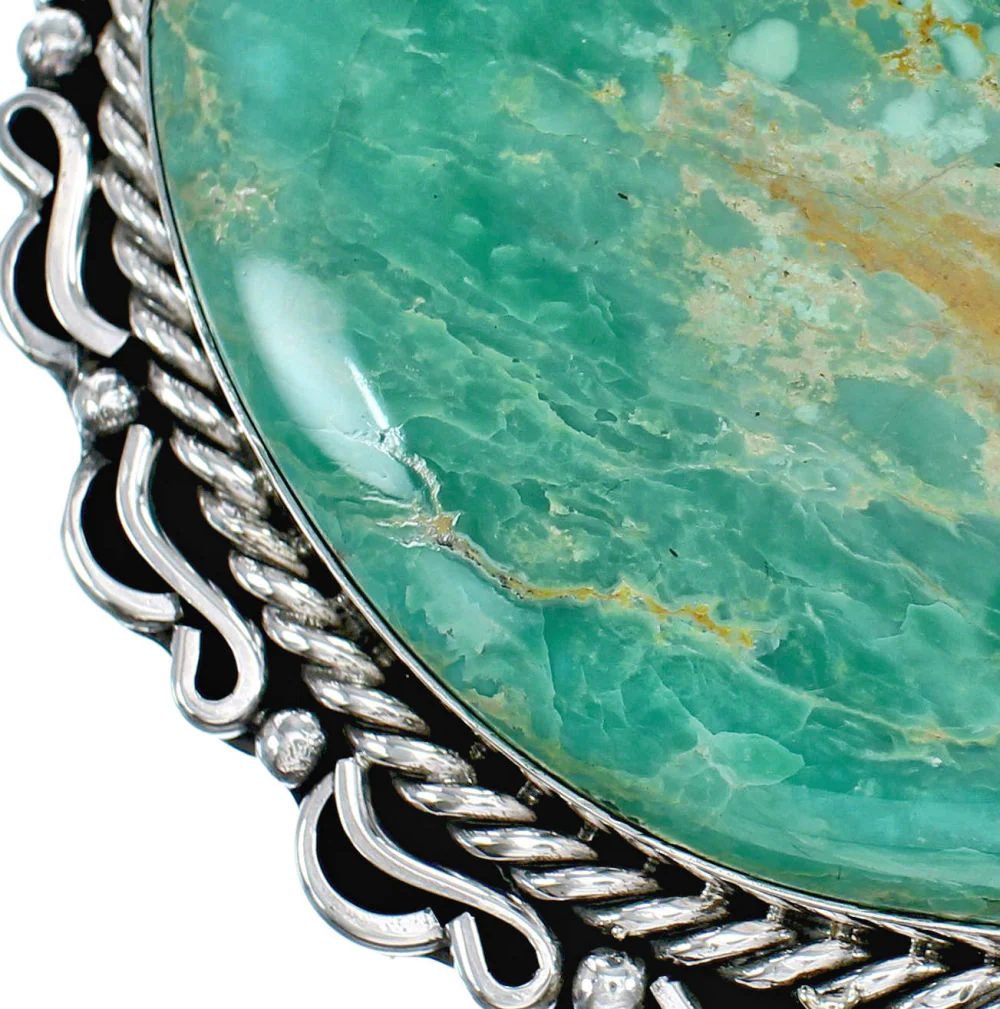 Navajo Genuine Belt Buckle Native American Sterling Silver Turquoise - Image 3