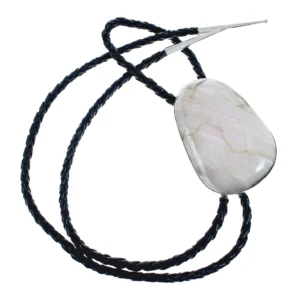 Navajo Quartz Bolo Tie Genuine Sterling Silver And Pink