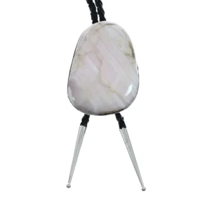 Navajo Quartz Bolo Tie Genuine Sterling Silver And Pink