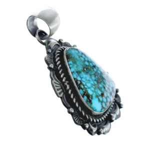 Navajo Genuine Turquoise Sterling Silver Native American Pendant