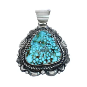 Navajo Genuine Turquoise Sterling Silver Native American Pendant