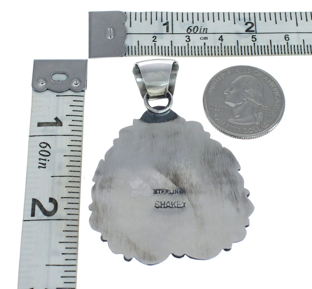 Navajo Genuine Turquoise Sterling Silver Native American Pendant - Image 3