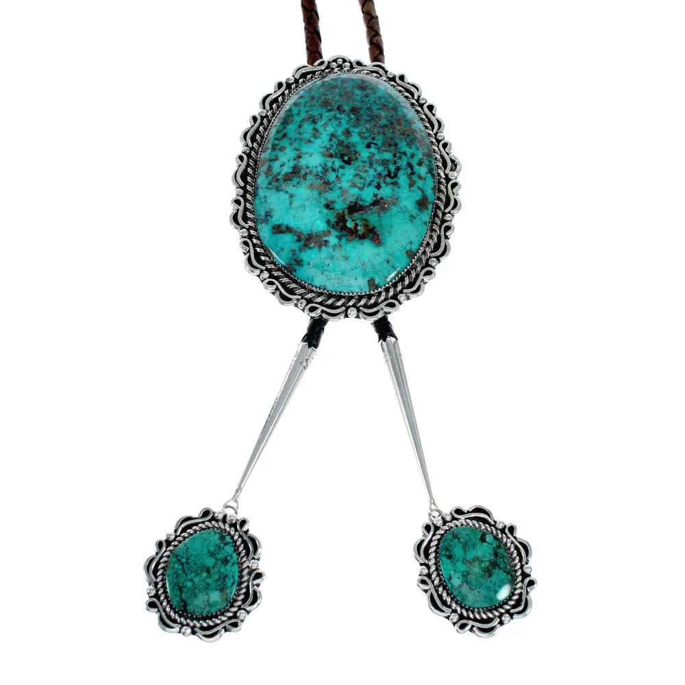 Navajo Huge Bolo Tie Turquoise