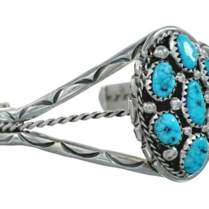 Navajo Indian Turquoise Sterling Silver Cuff Bracelet