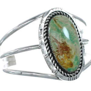 Navajo Kingman Turquoise Sterling Genuine Silver Cuff Bracelet