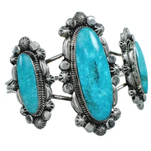 Navajo Multistone Turquoise Sterling Silver Cuff Bracelet
