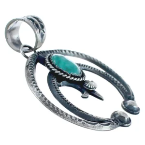 Navajo Naja Genuine Sterling Silver Turquoise Pendant