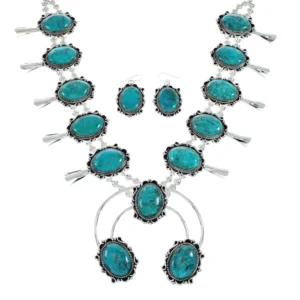 Buy Navajo Naja Squash Blossom Turquoise Sterling Silver Necklace
