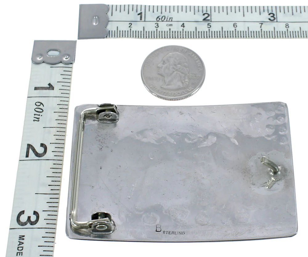 Native American Kokopelli Belt Buckle Navajo Sterling Silver - Image 3