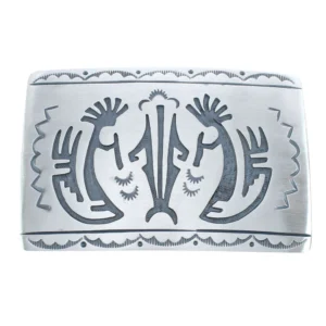Native American Kokopelli Belt Buckle Navajo Sterling Silver