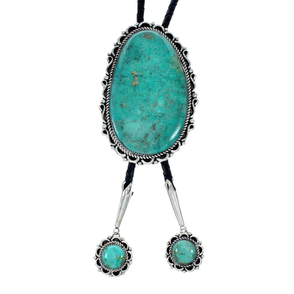 Navajo Bolo Tie Turquoise Sterl