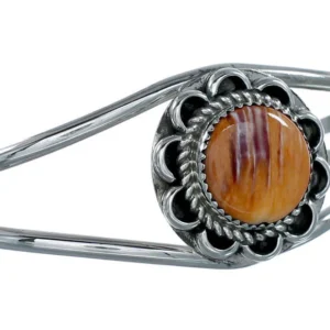 Navajo Oyster Shell Sterling Silver Native American Cuff Bracelet