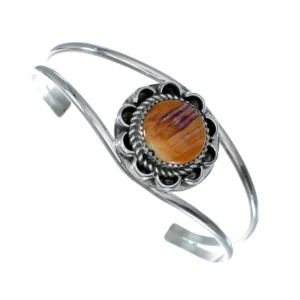 Navajo Oyster Shell Sterling Silver Native American Cuff Bracelet