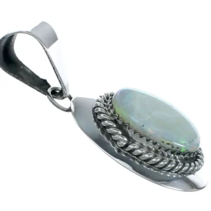 Navajo Real Opal And Sterling Silver Pendant