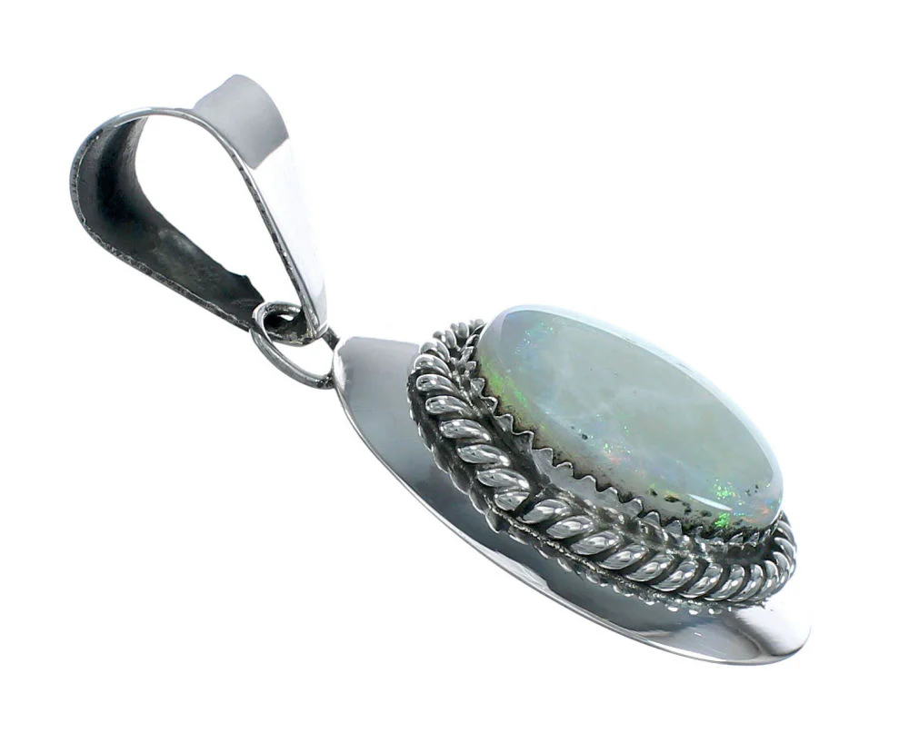 Navajo Real Opal And Sterling Silver Pendant - Image 2