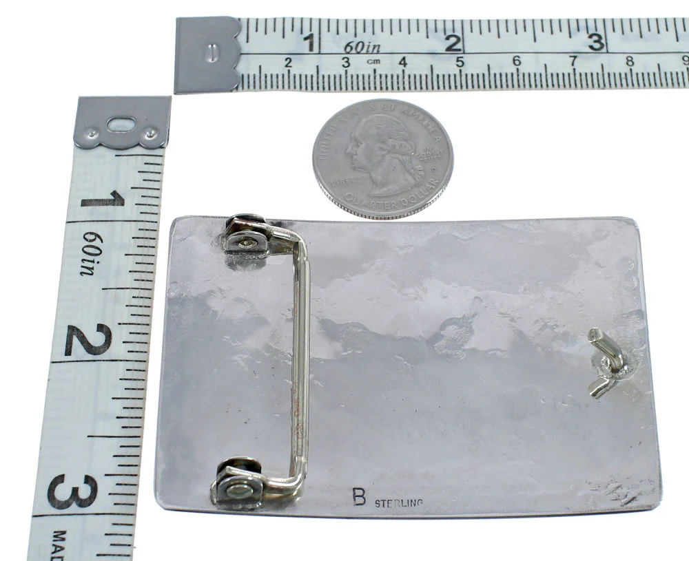 Navajo Sunface Corn Belt Buckle Native American Sterling Silver - Image 3
