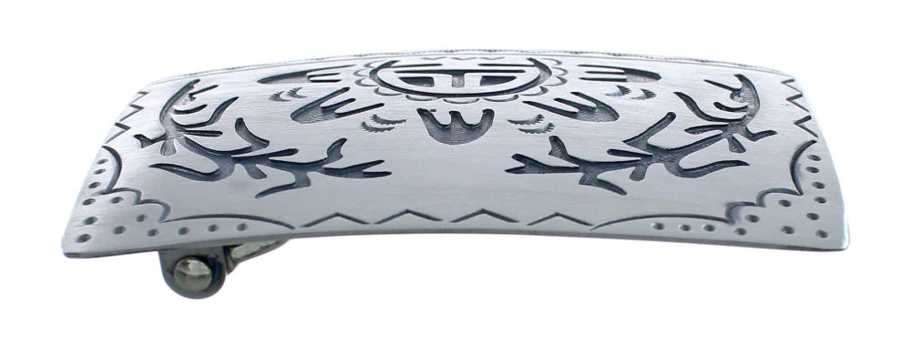 Navajo Sunface Corn Belt Buckle Native American Sterling Silver - Image 2