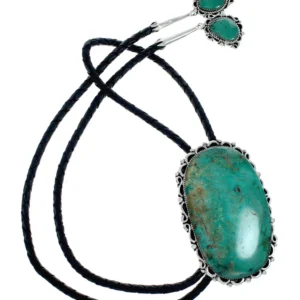 Navajo Turquoise Sterling Silver Native American Bolo Tie