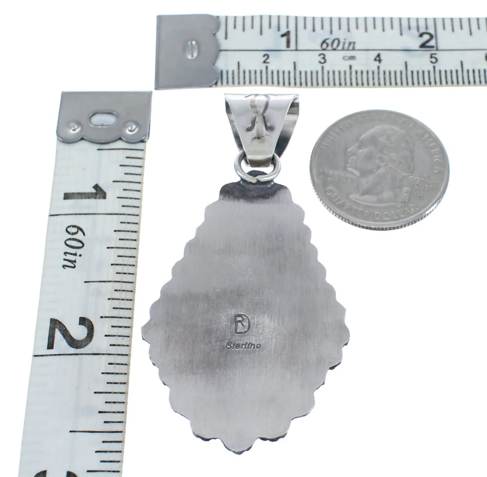 Navajo Wild Horse Turquoise And Authentic Sterling Silver Pendant - Image 3