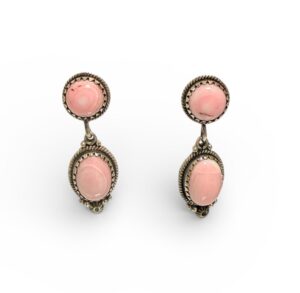 navajo pink conch earrings