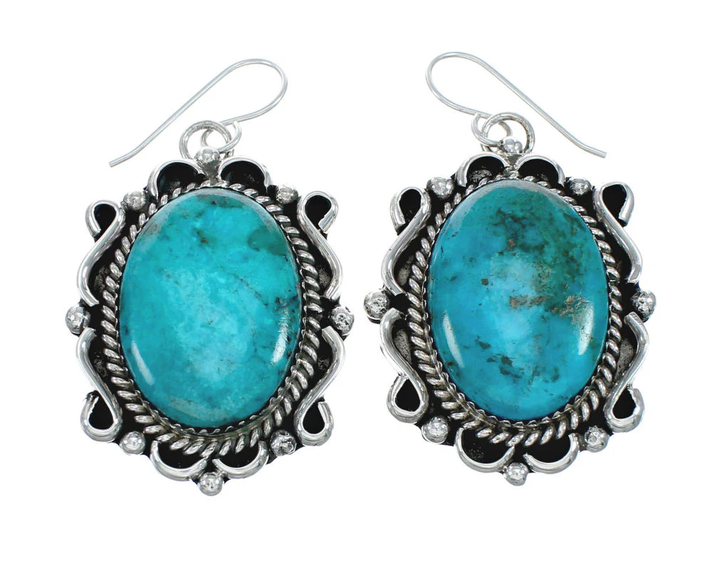 Buy Navajo Naja Squash Blossom Turquoise Sterling Silver Necklace - Image 5