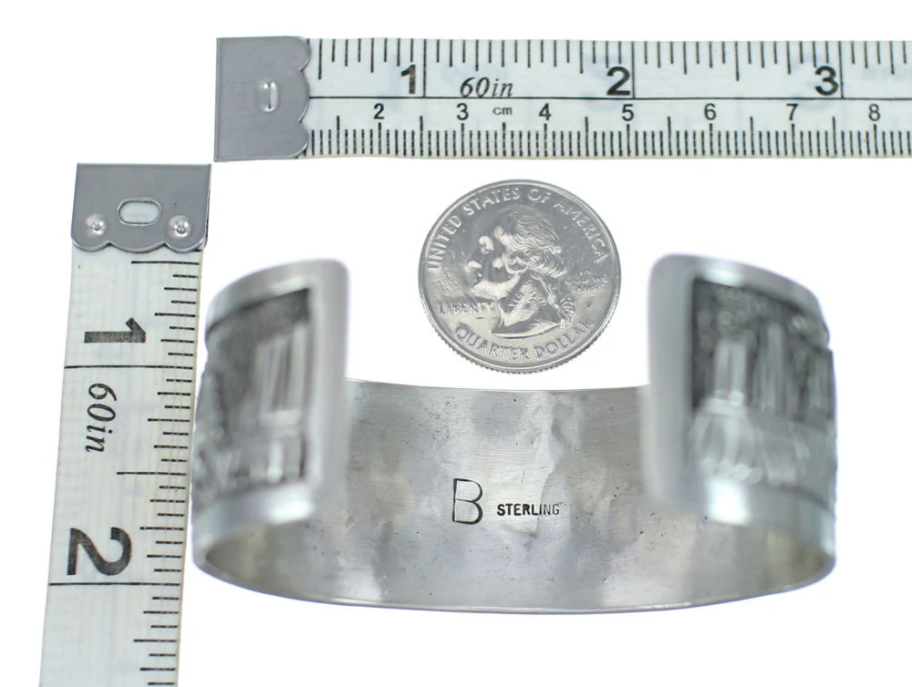 Sterling Silver Storyteller Native American Cuff Bracelet - Image 5
