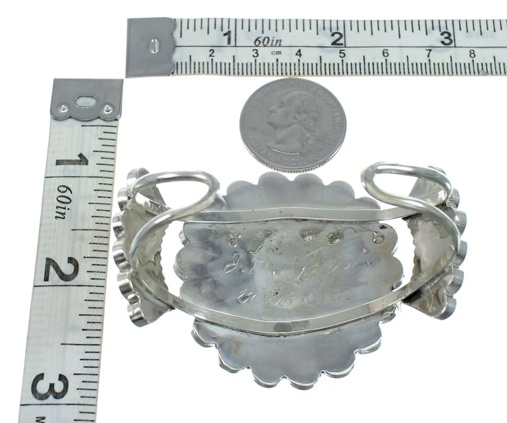 Multicolor Inlay Zuni Sun Sterling Silver Cuff Bracelet - Image 5
