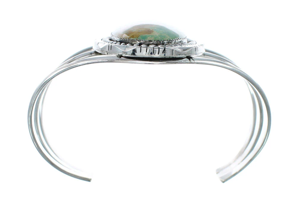 Navajo Kingman Turquoise Sterling Genuine Silver Cuff Bracelet - Image 4