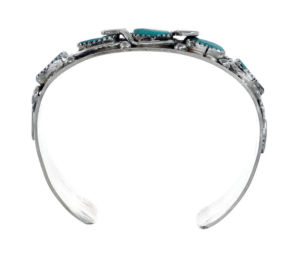 Zuni Effie Calavaza Snake Cuff Bracelet Turquoise Sterling Silver - Image 4