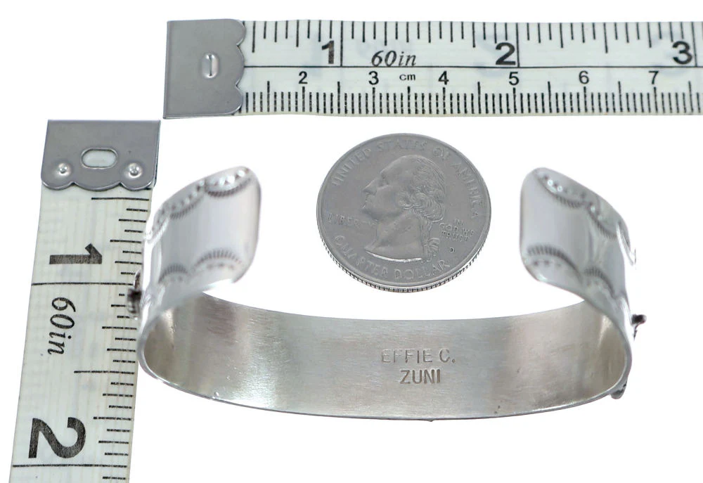 Zuni Effie Calavaza Snake Cuff Bracelet Turquoise Sterling Silver - Image 5