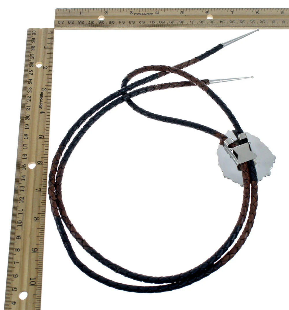 Navajo Green Opal Sterling Silver Native American Genuine Bolo Tie - Image 4