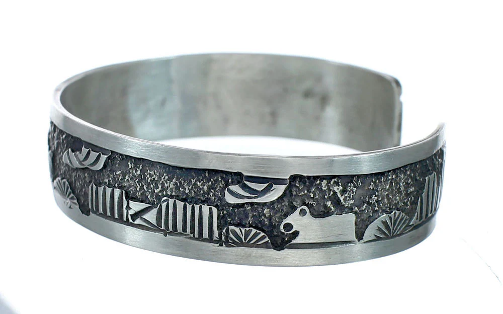 Silver Horse Native American Cuff Bracelet - Image 3
