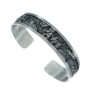 Silver Horse Native American Cuff Bracelet