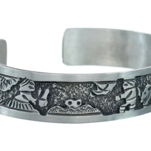 Silver Horse Native American Cuff Bracelet