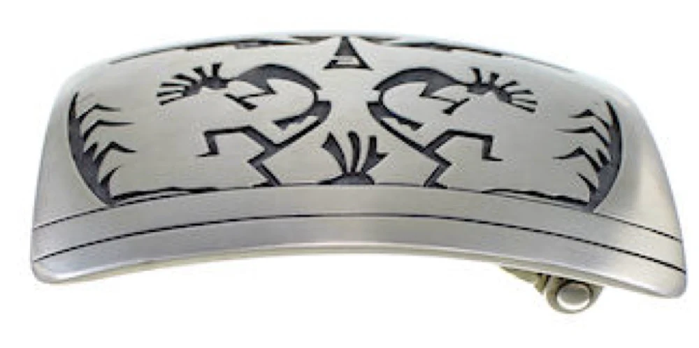 Silver George Phillips Kokopelli Native American Belt Buckle - Image 2