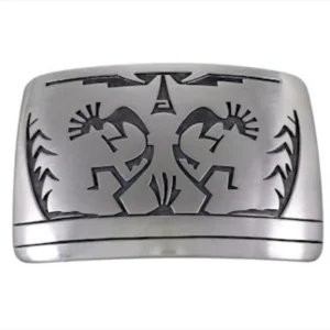 Silver George Phillips Kokopelli Native American Belt Buckle