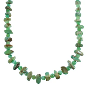 Sterling Silver Kingman Turquoise Aventurine Navajo Bead Necklace