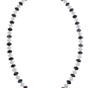 Sterling Silver Mother of Pearl And Agate Bead Native American Necklace