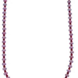 Sterling Silver Navajo Rhodonite And Coral Bead Necklace
